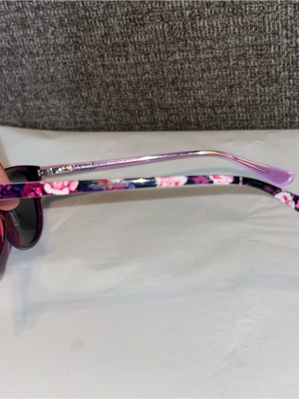 Betsey Johnson Sunglasses Womens Purple Half Rim Metal Frames 50-16-135 Floral